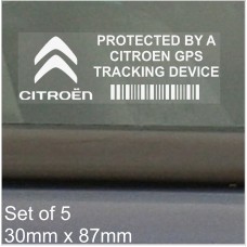 5 x CITROEN GPS Tracking Device Security WINDOW Stickers 87x30mm-Picasso,Berlingo,Cactus,C4,C3,D5,Car,Van Alarm Tracker